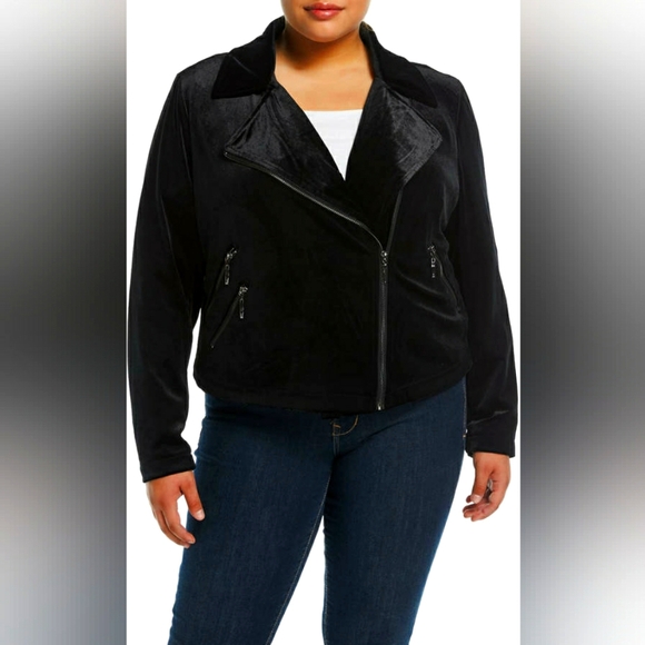 Bagatelle Plus Velvet Biker Jacket XL - Picture 3 of 5